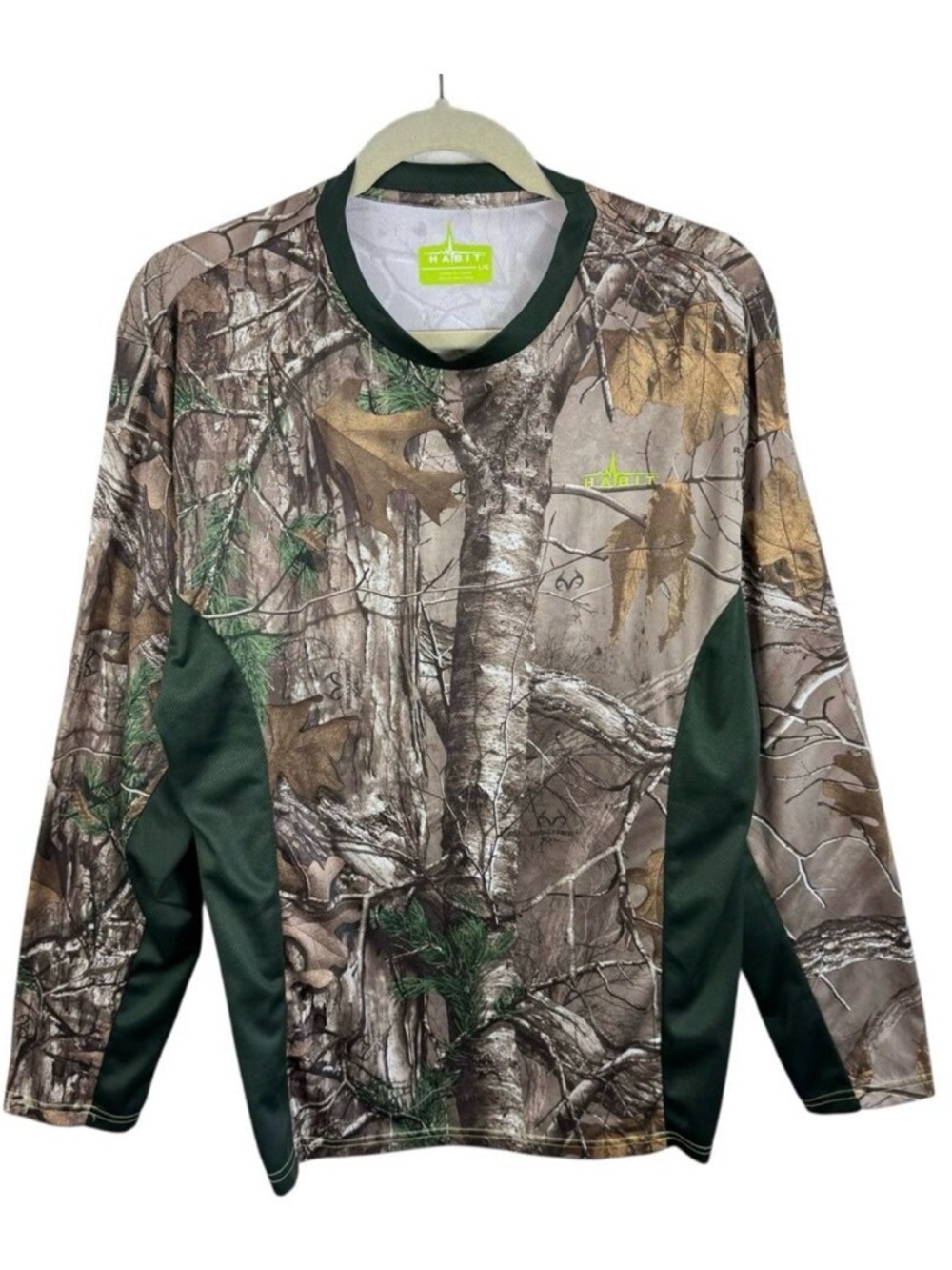 Habit Camo Green Long Sleeve Lightweight Outdoors Hunting Shirt Men's Size L